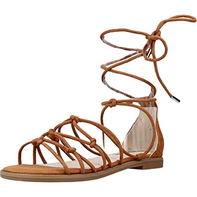 Sandalias Mujer MTNG | Sandalias Rain 50512 | MTNG Mujer | De Piel, con Interior sintético y Punta Redonda | Sandalias Romana | Cierre con Cordones | 