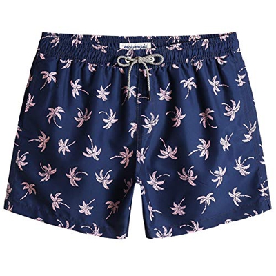 MaaMgic 5.5" Bañadores Hombre Shorts de Playa para Natación y Surf Traje de Baño Secado Rápido para Vacaciones, Coco Azul Marino,M