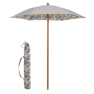 Sekey® Sombrilla Ø 180 cm Parasol para terraza jardín Playa balcón Piscina pati, Protector Solar UV50+ Gris