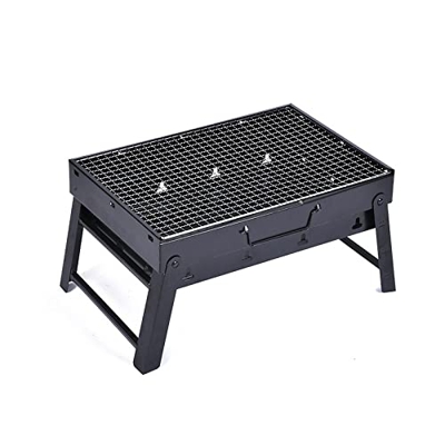 Barbacoa de carbón vegetal para camping, barbacoa de carbón vegetal, de acero inoxidable, portátil, plegable para exterior, jardín, fiesta, camping