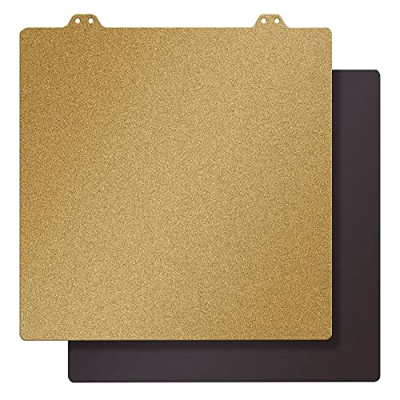 Toaiot Impresora 3D Plataforma PEI flexible de doble cara recubierta de polvo de oro 250 x 250 mm 9,8 x 9,8 in extraíble de chapa de acero con resorte