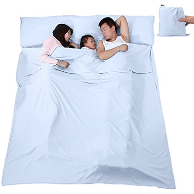 V VILISUN Saco de Dormir Forro Saco de Dormir Ligero Portátil A Prueba de Suciedad Sábana de Camping Ligera y Compacta Ideal para Albergues Juveniles 