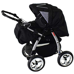 Cochecito 3 en 1 con parasol Cochecito combinado Buggy Neumáticos antipinchazos King by Lux4Kids negro cósmico & negro cósmico precio