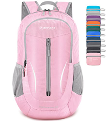 ZOMAKE Mochila Plegable Ligera 25L, Mochilas Pequeñas Compacta para Hombre, Mujer, Viajar, Senderismo, Al Aire Libre(Rosa Claro) características