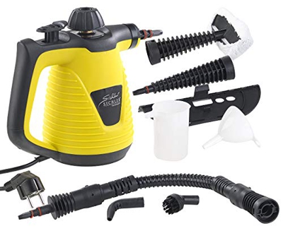 Sichler Haushaltsgeräte Limpiador de vapor de mano: Limpiador de vapor portátil con un gran paquete de accesorios, 1000 W (Pato al vapor)