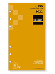 Finocam - Recambio Anual 2022 Semana Vista Apaisada, de Enero 2022 a Diciembre 2022 (12 meses) 609 - 94x171 mm Classic Español en oferta