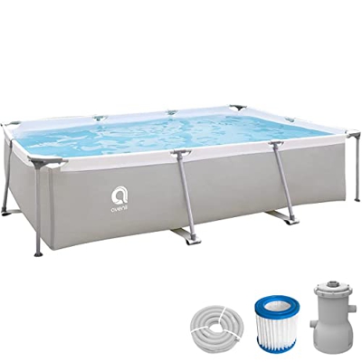 Avenli Piscina Rectangular con Estructura Gris