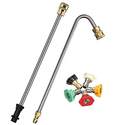 Stone Banks Lanza de pulverización en ángulo, Lanza de lavado de bajo chasis compatible con arandelas a presión Karcher K2 K3 K4 K5 K6 K7, kit de limp