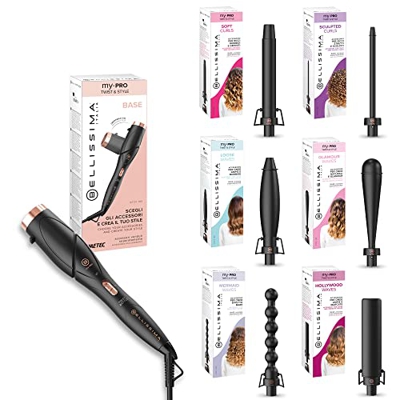 Imetec Bellissima My Pro Twist & Style GT22 100 Base para moldeadora de pelo + 6 Accesorios: Soft Curls, Sculpted Curls, Loose Waves, Glamour Waves, M