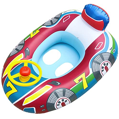 Anillo De Natación Inflable para Bebé, PVC Asientos De Natación para Bebés con Volante,Anillo De Natación Inflable, Apto para Niños De 2 a 5 Años,Flot