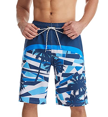 Bañador Natacion Hombre Rayas Flores Bañadores Hombre Secado Rapido Traje de Baño Hombre Bañador Surf Corto Deportivo Piscina Natación Playa Surfero H