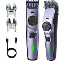 Cortapelos profesional para hombre con 2 peines guía y carga rápida USB, resistente al agua características