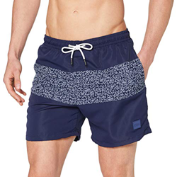 Urban Classics Mid Block Pattern Swim Shorts Baador para Hombre, Darkwater, XXL características