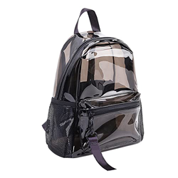 Mochila transparente de PVC, mochila escolar transparente, resistente al agua, resistente, para viajes, escuela, teatro y trabajo características