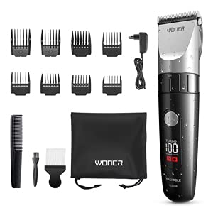 WONER Cortapelos Hombre Maquina Cortar Pelo Profesional Impermeable con Función Turbo Corte 0-28mm, Maquina Cortapelo Inalámbrico Pantalla LED, Recort