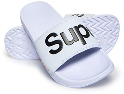 Superdry Pool Slide Chanclas Hombre, Multicolor (Optic White/Dark Navy/Hazard Colores X2s), 40-41 EU