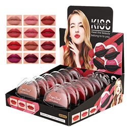 XIAOYIYI Lazy Lipstick, lápiz Labial Mate, Forma de Labios, 12 Colores, lápiz Labial hidratante Suave de Terciopelo Mate, Taza Antiadherente Impermeab en oferta