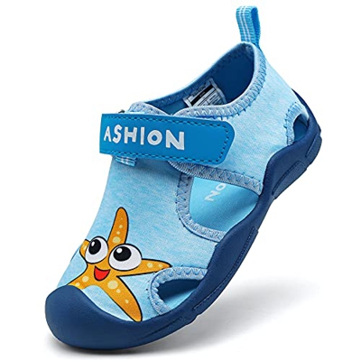 Zapatillas de Playa Piscina Natación Verano Zapatos de Agua para Niños Sandalias Cerrada de Secado Rápido,C Azul,27 EU