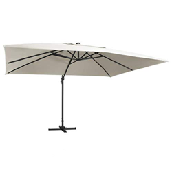 Catherinol Sombrilla voladiza con LED y poste, Parasol Terraza, Sombrilla Terraza Exterior, Sombrilla Jardin, Parasol Jardin, Sombrilla Playa, Parasol en oferta