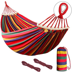 YushengTai Hamaca de Jardín Portátil 280 X 150 CM, Hamaca de Camping al Aire Libre, Capacidad 300 KG, Hamaca 2 Personas Colgante de Tela para Césped,  precio