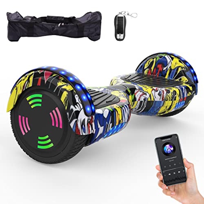 HOVERMAX Hoverboards, Hoverboards de 6.5 Pulgadas para Niños, Hoverboards con Control Remoto Flash Led Bluetooth y Bolsa de Transporte, Regalo para Ad