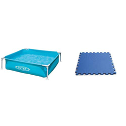 Intex 57173NP Piscina Desmontable Mini Small Frame 122 x 30 cm, 342 litros + 29081 Protector Suelo para Piscinas 50 x 50 x 1 cm, 8 Piezas características