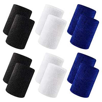 Muñequera Deportiva 12 Piezas Muñequeras Deportivas Coloridas Pulseras de Algodón Sweatband para Hombres y Mujeres Tenis Gimnasia Fútbol Baloncesto,Co