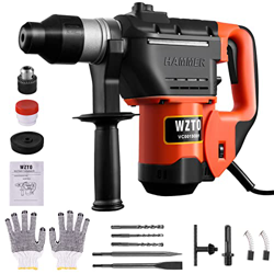 WZTO Eléctrico Martillo Perforador,2000W Martillo de demolición 7J Energía de Impacto, 0-4700 BPM, 6 Velocidades, SDS-Plus Martillo demoledor de alta  características