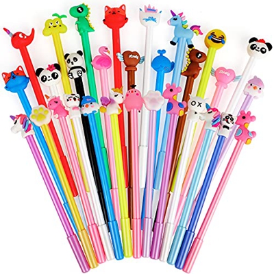 Yuechen 30x Bolígrafos Lindos de Tinta de Gel de Dibujos Animados, Pluma gel Animales,niños Infantiles Fiesta Regalo cumpleaños Navidad Bautizo comuni