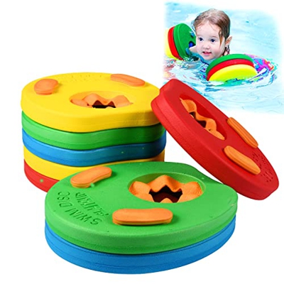 Manguitos de natación para niños, 8 Pcs Bebe Piscina Discos Flotantes, Discos Flotantes Hechos de Espuma con Certificación Seguridad Aprender a Nadar