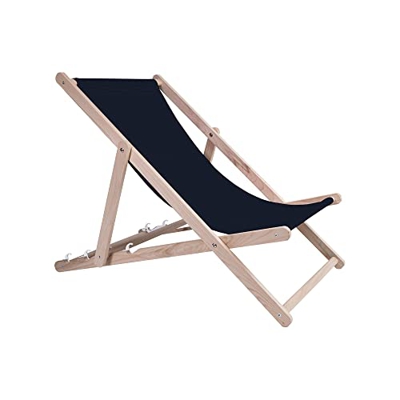 Holtaz Tumbona Madera Hamaca Plegable Silla Playa para Ensamblar Ajustable en 4 Posiciones Jardín Piscina Bares Cafeterías Hoteles hasta 130 kg