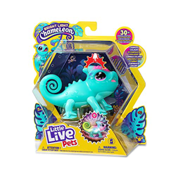 Little Live Pets - Sunny, tu camaleón Luminoso, Juguete Interactivo con sensores táctiles, se Ilumina, expresa emociones y Tiene más de 30 Sonidos, Ma características