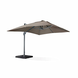 Alice's Garden - Sombrilla, Parasol excéntrico Rectangular, LED, Antracita Marrón, 3x4 m, Base giratoria - Luce en oferta