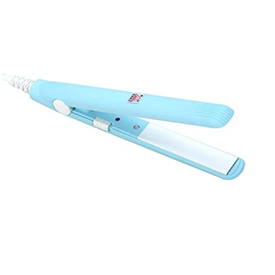 Plancha de Pelo Alisador y Rizador 2 en 1 Cerámica Planchas Del Pelo Pinzas rizadoras Rizador de Pelo Pequeño Tamaño Viaje (Azul)