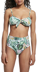 Urban Classics Ladies High Waist Pattern Bikini Juego, Leaf White, M para Mujer en oferta