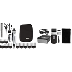 Wahl 79305-1316 HomePro Vogue Deluxe Cortapelos con accesprios, con cable, battery-powered, plateado + Wahl 03615-1016 Máquina de Afeitar de Láminas,  en oferta