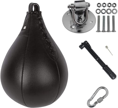 Bolsa de boxeo de piel de vaca, para boxeo, artes marciales mixtas, muay thai, saco de boxeo, saco de boxeo, juego de boxeo con eslabón colgante para 