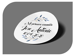 CrisPhy Pegatinas Personalizadas Comunion o Bautizo con Nombre y Fecha, Etiquetas Adhesivas para Invitacion Boda, Compromiso, Cumpleaños, Fiesta, Vint características