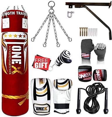 Nuevo saco de boxeo con relleno pesado de 0.95 m, para construir varios colores, cadenas, soporte, guantes de entrenamiento de boxeo, bolsa MMA, tamañ