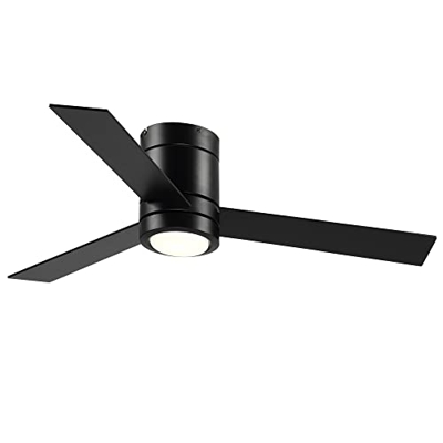 HOMCOM Ventilador de Techo 48W con Luz LED Mando a Distancia 112 de Diámetro 3 Velocidades Temporizador 3 Aspas de Madera Silencioso para Dormitorio S