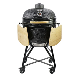 YNNI KAMADO TQ0C25BL XL - Parrilla de 25 pulgadas, color negro con chipfeeder, barbacoa, cerámica, huevo, ahumador, TQ0C25BL precio