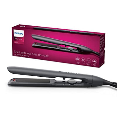Philips Plancha de pelo serie 5000 con tecnología ThermoShield en color negro [modelo BHS510/00]