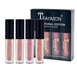 Lápiz labial líquido mate de 4 piezas, lápiz labial líquido brillante hidratante impermeable de larga duración características