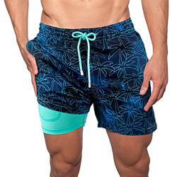Niazi Pantalones de playa de doble capa Los Hydrofoils Suministro de cintura elástica con cordón de alta tela elástica para hombre en oferta
