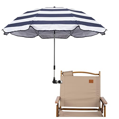 Sombrilla solar para silla con abrazadera ajustable UPF 50+, con fijación de clip para Paraguas para sillas de patio,sillas de playa,cochecitos,sillas