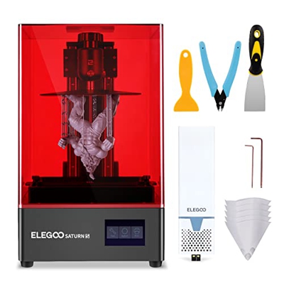 ELEGOO Saturn S MSLA Impresora 3D 4K, Impresora 3D de Fotocurado UV con LCD Monocromática 9,1 Pulgadas, Purificación de Aire, Fuente de luz Matrix UV 