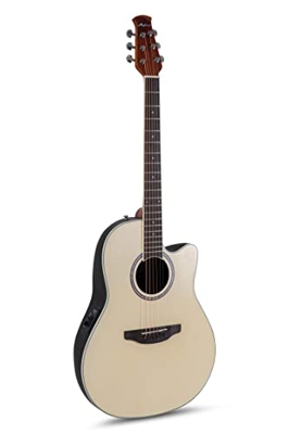 Applause AB24-4S Guitarra electroacústica tradicional, Mid Cutaway satinado natural