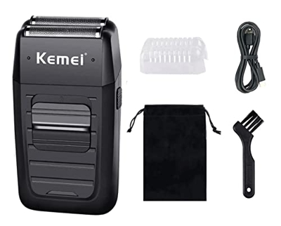 Maquinilla de afeitar eléctrica para hombre, afeitado multiángulo, cortadora de barba recargable, corte de pelo de precisión y kit de belleza para bar