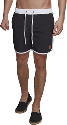 Urban Classics Bañador retro, Bañador, Hombre, Negro (Blk/Wht), L
