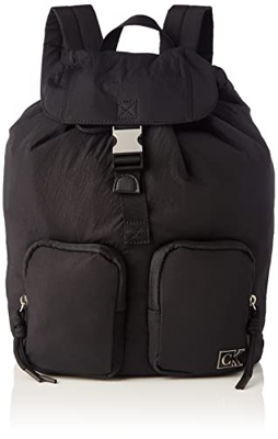 Calvin Klein JEANS Mujer Femenino Nylon Flap BP30, Negro, Talla Única